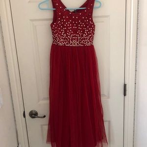 Beautiful girls red formal gown